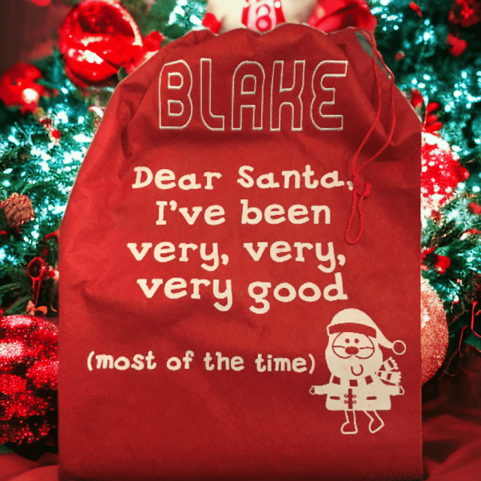 canvas2-PhotoRoom.png Personalised Dear Santa I've Been Very, Very, Very, Good Christmas Sack - Image 1