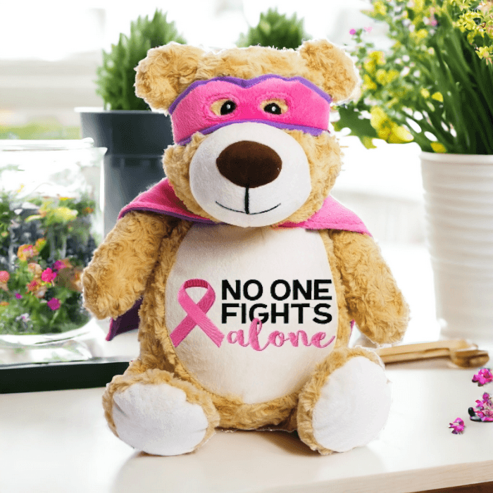 none-fights-alone-PhotoRoom-1-1.png Breast Cancer Inspirational Quotes Hero Cubby Bear - Image 1